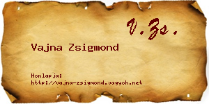 Vajna Zsigmond névjegykártya